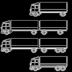 Autobusy 2A Autobusy 3A 3P+3P Zespoły pojazdów (pojazd silnikowy + przyczepa) 3C+3N 3P+2P 2P+3P 3C+2N 2P+2P 3C+1N 4P Pojazdy członowe (ciągniki siodłowe) 2C+3N Pojazdy pojedyncze 3P 2C+2N 2P 2C+1N