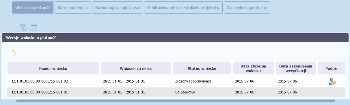 Jeżeli jest to jedyna wersja tego wniosku to system otworzy go w trybie odczytu.