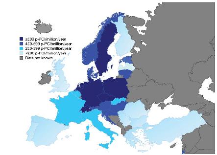 Primary PCI/milion mieszkańców/rok