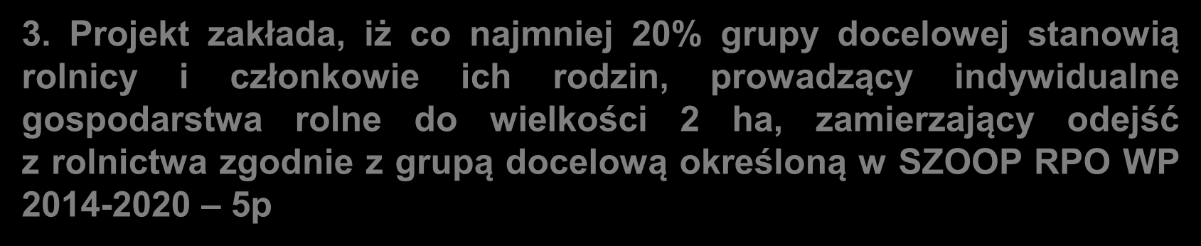 Kryteria specyficzne premiujące 1. Projekt zakłada efektywność zatrudnieniową dla każdej grupy wyższą co najmniej o 10 punktów procentowych niż minimalny próg określony w regulaminie konkursu 10p 2.