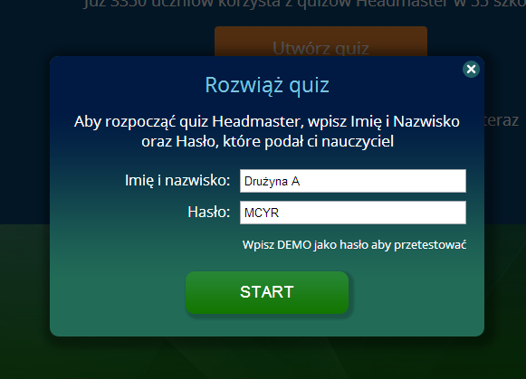 Podręcznik użytkownika Określ liczbę drużyn zależnie od liczby uczniów (na przykład zakładając, że w drużynie jest 3 uczniów). Zapisz quiz identycznie, jak w trybie indywidualnym.