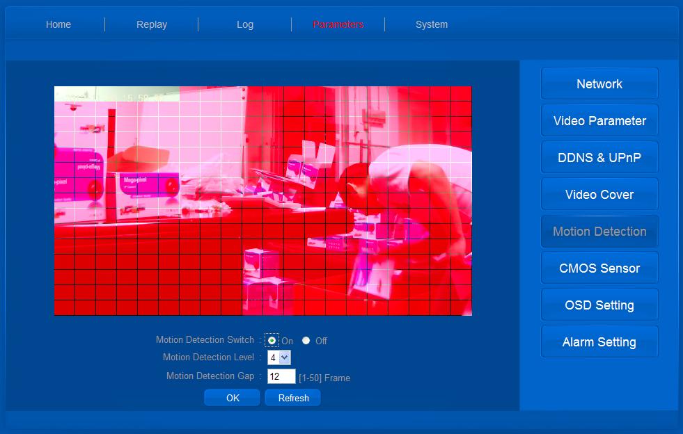 3.4.6 CMOS Sensor Ustawienia CMOS, parametry z trzech