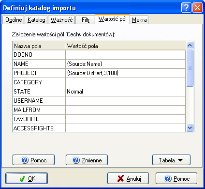 Administracja Wartości założeń dla importu 241 Wartości założeń dla importu Office Manager może przejmować z nadzorowanych folderów istniejące pliki dokumentowe przy pomocy Drag&Drop lub funkcji