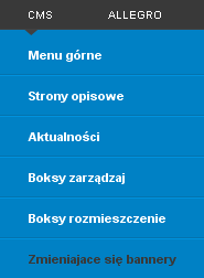 6.5 Rozmieszczenie boksów. W zakładce CMS wybieramy Boksy rozmieszczenie.