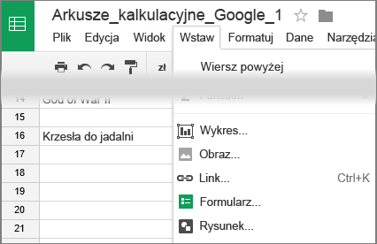 Rzeczy, których możesz szukać w aplikacji Excel Online W poniższej tabeli można znaleźć niektóre z najczęściej używanych narzędzi i poleceń w aplikacji Excel Online.