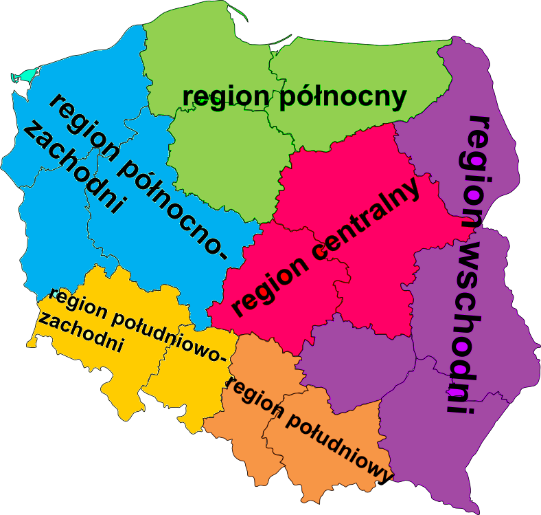 Podział Polski na regiony * Region Centralny (n=142) łódzkie mazowieckie Region Południowy (n=206) małopolskie śląskie Region Wschodni (n=223) lubelskie podkarpackie podlaskie świętokrzyskie Region