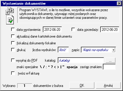 60 Podręcznik użytkownika Faktura Wystawianie dokumentów (dokumenty w buforze). Drukowanie dokumentów (kartoteka dokumentów i pieniędzy). Tworzenie dokumentów (kartoteka kontrahentów).