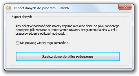 Drukuj wyniki drukuje wyniki wykonanych obliczeń. Program umożliwia wydruk części tekstowej oraz części graficznej obliczeń.