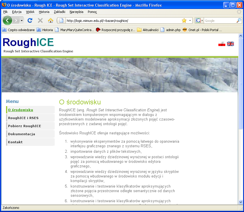 Witryna środowiska RoughICE Adres:» http://logic.mimuw.edu.