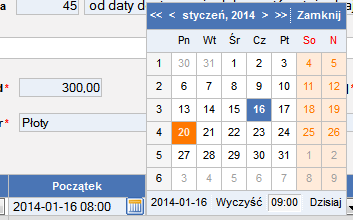 Edycja z podpowiedzią i lista wyboru (Rys. 9, poz.