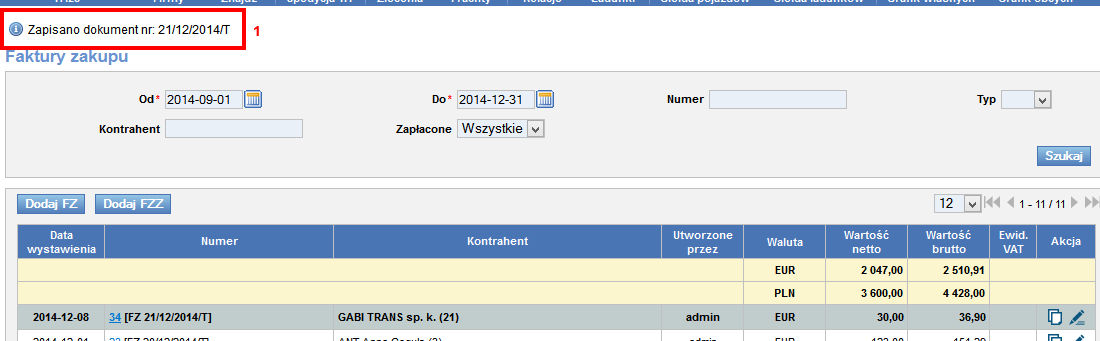 84, poz. 1), natomiast rezygnacja po kliknięciu przycisku [Anuluj] (Rys. 84, poz. 2). Następnym krokiem kreatora jest otwarcie okna z Rys.