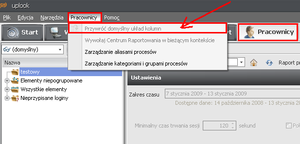 S t r o n a 3 IV) DEINSTALACJA ZDALNA AGENTÓW 1. Przechodzimy do zakładki Wyposażenie 2. Wybieramy w drzewku wyposażenia komputery lub grupy komputerów przeznaczone do odinstalowania Agentów.