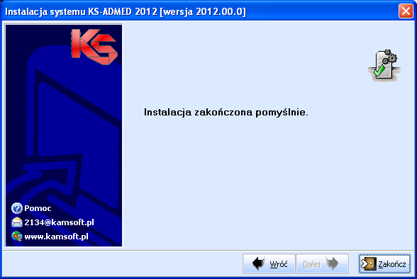 1. Instalacja programu KS-ADMED Rys. 7. Instalacja progrmau KS-ADMED 2012.