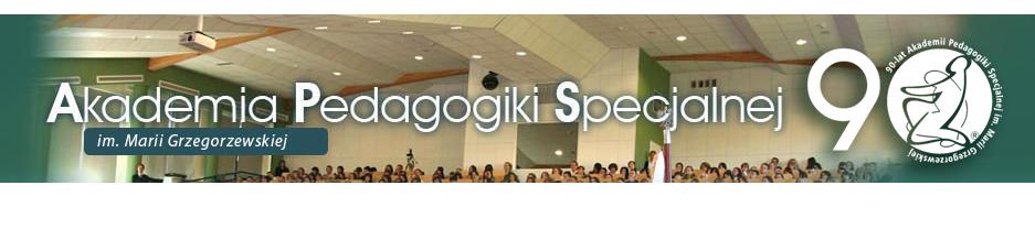 Międzynarodowa Konferencja Pedagogiki Specjalnej z cyklu OSOBA P R O G R A M 14 maja 2014 r. (środa) miejsce obrad: Akademia Pedagogiki Specjalnej im. Marii Grzegorzewskiej Warszawa, ul.