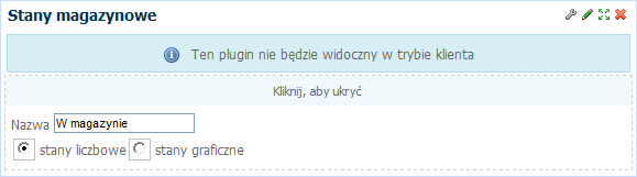 Podręcznik UŜytkownika systemu Comarch OPT!MA Str. 93 Rys. 133 Plugin Stany magazynowe.
