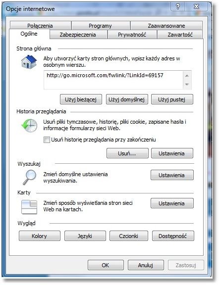 Rozdział 5 Konf iguracja przeglądarki Internet Explorer 9.