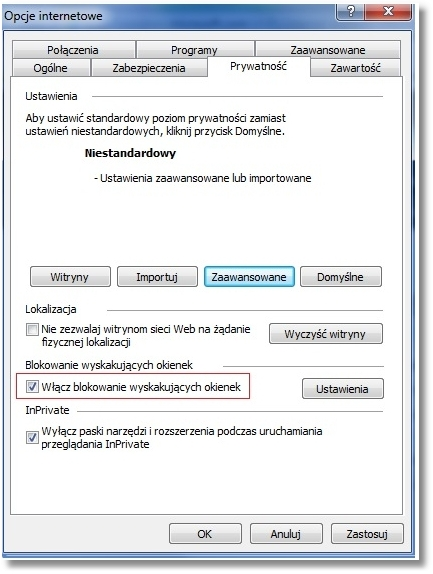 Rozdział 7 Konf iguracja przeglądarki Internet Explorer 11.
