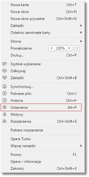 Rozdział 12 Konf iguracja przeglądarki Opera 29.