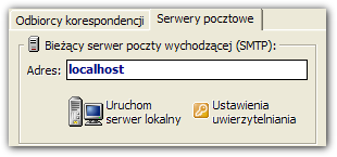 Przed rozpoczciem rozsyania pierwszej korespondencji masowej naciskamy przycisk Ustawienia widoczny w gównym oknie programu. Zostanie wy(wietlone okno przedstawione na rys.