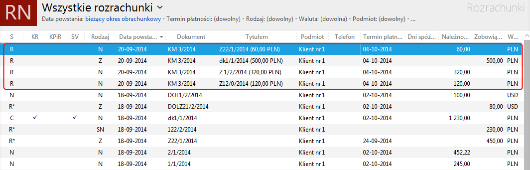 Po zatwierdzeniu kompensaty przez klienta, należy zmienić jej status na Zrealizowana. Wykonuje się to z poziomu menu Operacje w module Kompensaty.