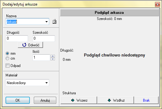 Rys. 53 okleinowana prawa i górna krawędź rodzaj okleinowania - określenie, jakiego typu jest okleina dodana na krawędziach formatki.