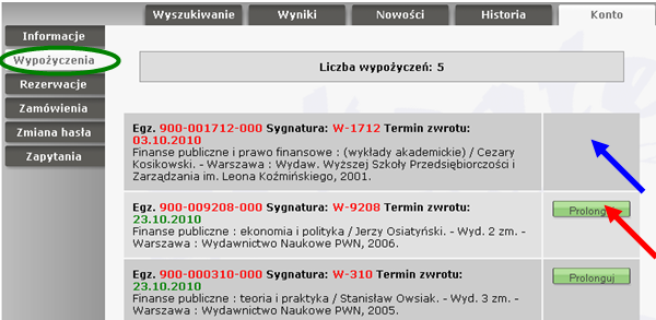 Dokonać prolongaty Prolongata przedłużenie wypożyczenia o kolejne 30 dni Jeśli chcesz przedłużyć wypożyczone książki,