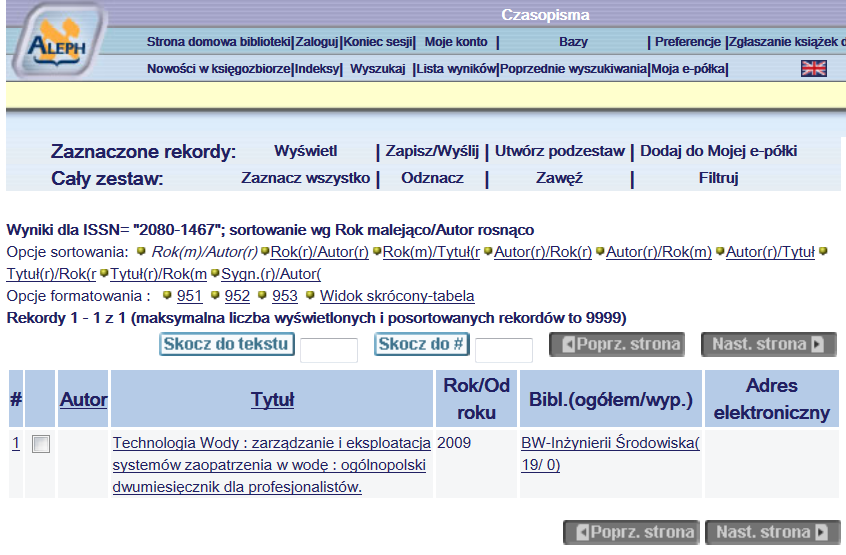 Czasopisma bez dostępu online Czasopismo dostępne