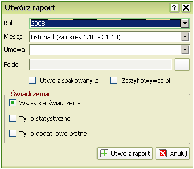 W nowo otwartym oknie dostępna jest lista wcześniej wygenerowanych raportów. Ekran 2.