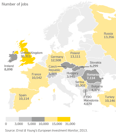 POLSKA* wiodąca destynacja dla bezpośrednich inwestycji zagranicznych w 2012 roku silny gracz w Europie w 2012 roku 3.