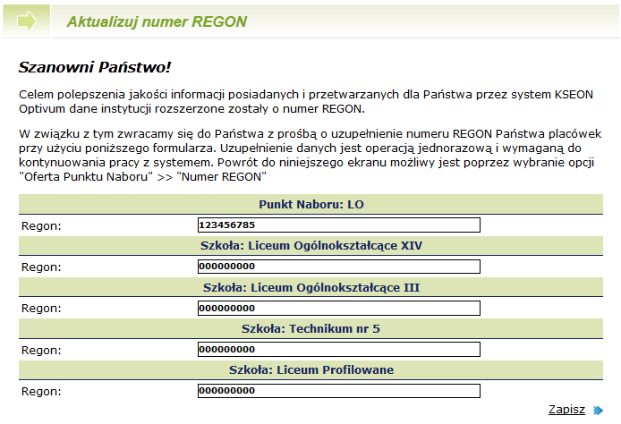 Zarządzanie PN Rysunek 108. Wypełnianie formularza danych kontaktowych.
