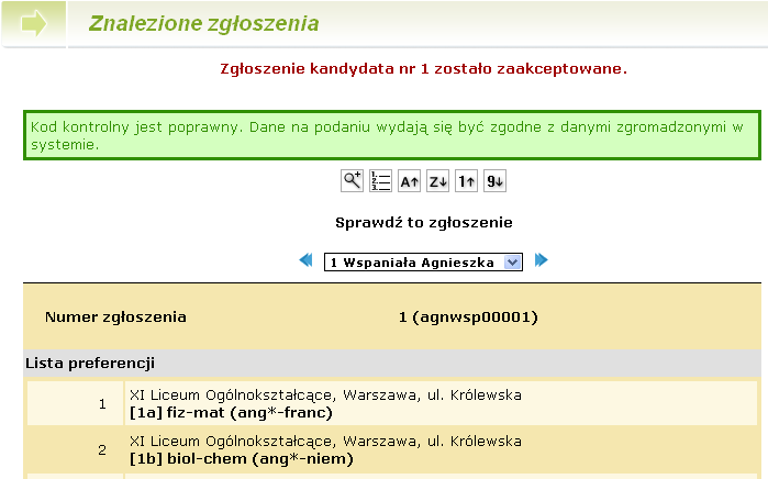 Etapy prac Rysunek 45. Akceptacja zgłoszenia za pomocą kodu. Akceptacji zgłoszenia można dokonać również ręcznie klikając bezpośrednio w systemie przycisk Zaakceptuj.