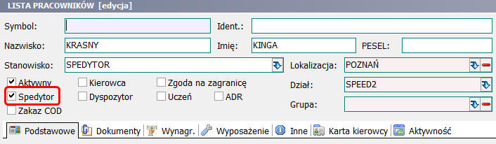 Filtrowanie listy użytkowników Dodano filtrowanie użytkowników na otwieranych listach w zależności od flagi zaznaczonej na