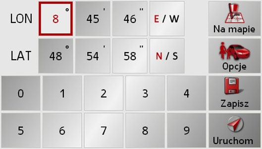 odcinka. 6078 Przycisk Uruchom > W menu planowania tras naciśnij przycisk Uruchom. Zostaną ponownie wyświetlone opcje trasy. > Aby rozpocząć nawigację, naciśnij ponownie przycisk.