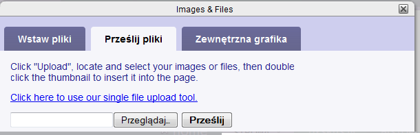 Zaawansowana edycja stron Wejść do edycji strony jak powyżej. Wikispaces umożliwia: wpisywanie i prostą edycję tekstu umieszczenie zdjęć umieszczanie plików typu pdf, doc, itp.