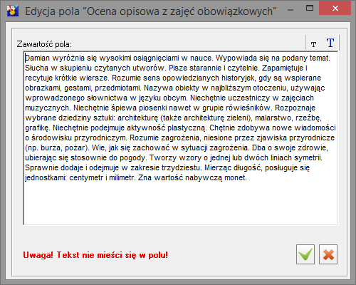 Ocenianie opisowe Optivum. Jak przygotować i wydrukować świadectwa lub arkusze ocen? 4/8 Redagowanie drugiej strony świadectwa 1. Wybierz ucznia, którego świadectwo chcesz redagować. 2.