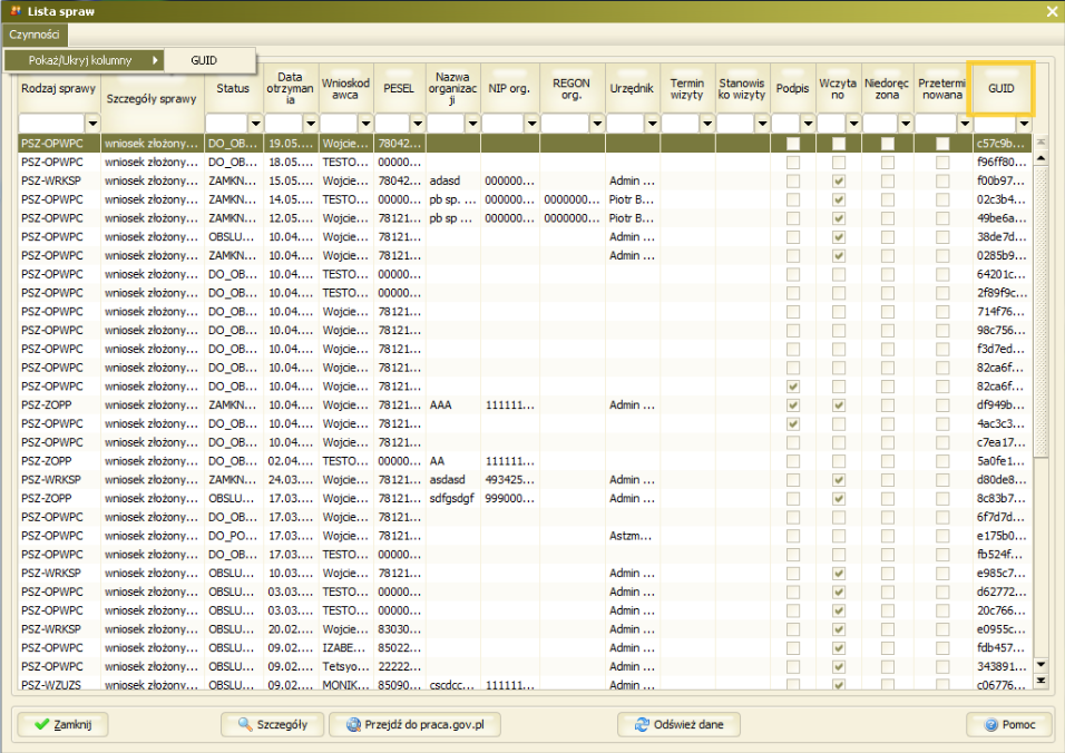 PSZ_OPWPC_PREFIX_NR_REJESTRACJI- parametr określa prefiks nr rejestracji na oknie Oświadczenie o zamiarze zatrudnienia cudzoziemcy (WK0090M), gdy autonumer WK_OSW_ZATR_CUDZ zostanie wyłączony.