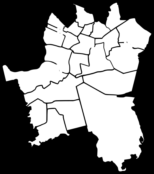 Rysunek 3-1 Katowice podział administracyjny [źródło - Wikipedia] Sieć dróg publicznych na terenie miasta Katowice stanowią: a) drogi krajowe o łącznej długości 44,3 km, w tym: autostrada A-4 -