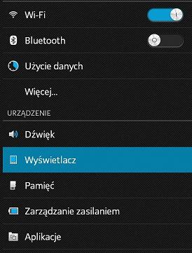 Wyświetlacz (atomatyczna jasność/ręczne ustawienie jasności ekranu) 6.