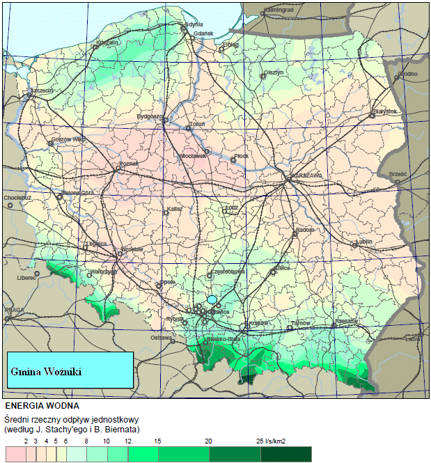 Rysunek 8 Energia wodna, [źródło: Koncepcja Przestrzennego Zagospodarowania Kraju (KPZK)] 6.4.