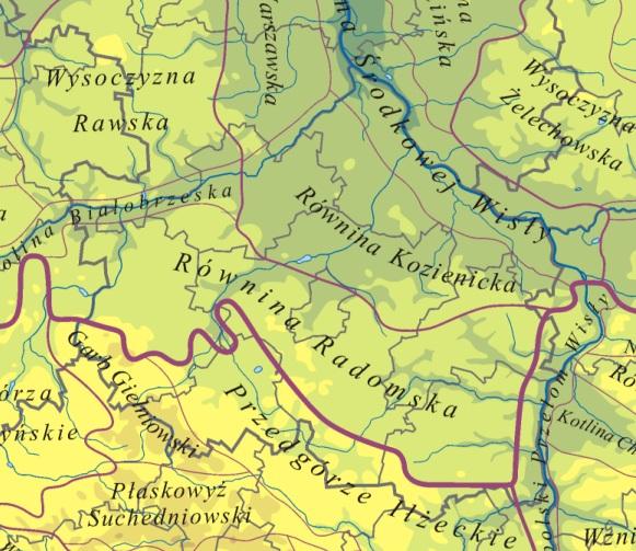 z gminami Stara Błotnica i Radzanów - od północy, z gminą Jedlińsk od północnego wschodu, z gminami Wieniawa i Potworów - od