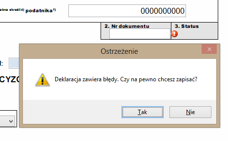 W przypadku pól numerycznych ważne jest aby po wprowadzeniu wartości w pole zostało ono opuszczone, np. poprzez wciśnięcie klawisza tabulacji (Tab).