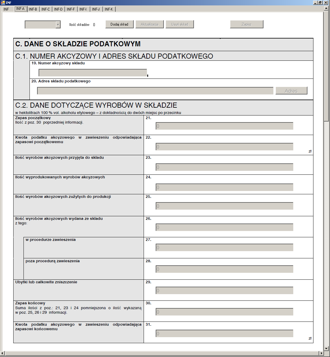 Pojawi się formularz podobny do przedstawionego na poniższym ekranie: PrtSc 41- wyliczanie kwoty podatku Należy wypełnić odpowiednie pola formularza.