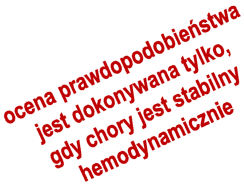 Ocena prawdopodobieństwa uproszczona skala Wellsa Zmienna Czynniki ryzyka - przebyta ZŻG lub ZP - niedawno przebyta operacja / unieruchomienie - nowotwory złośliwe Liczba pkt Objawy podmiotowe -