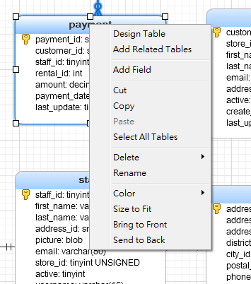 Navicat Data Modeler Win 31 Tworzenie tabel Aby utworzyć nową tabelę kliknij na miejscu obszaru.