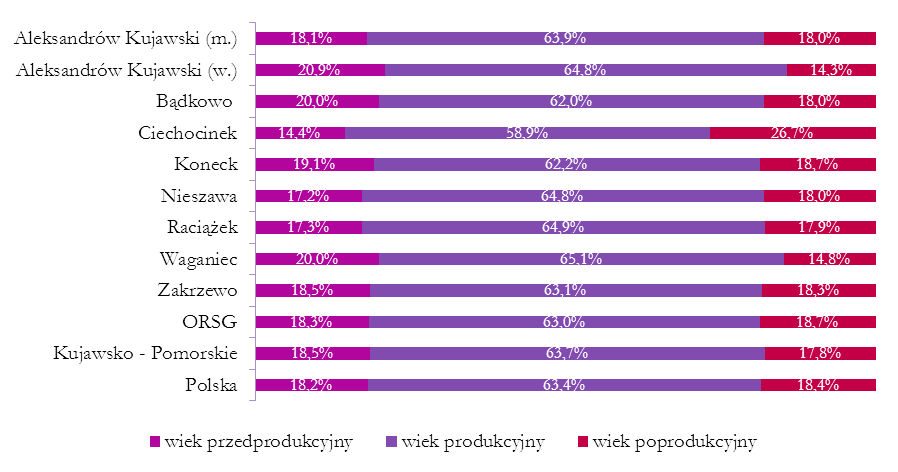Struktura wiekowa ludności W 2013r.