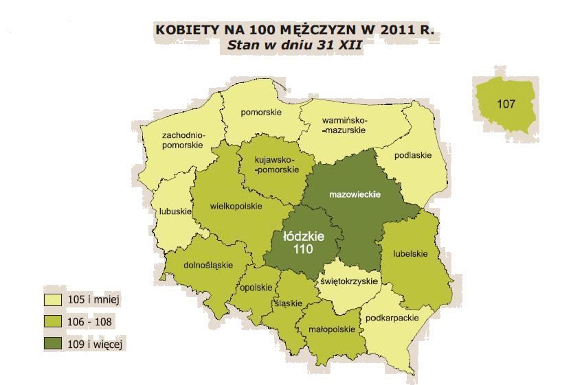 W pozostałych powiatach notowano wartości ujemne, najniższą - w mieście Łodzi (- 5,8), powiecie Łęczyckim (- 4,8), w powiecie kutnowskim (- 4,4).