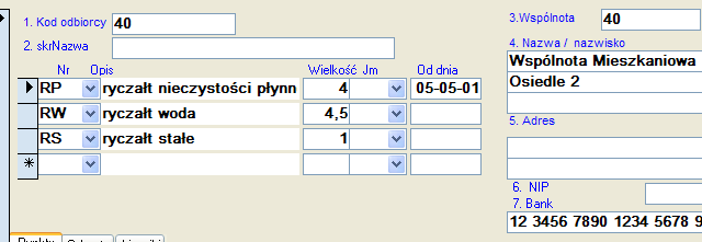 Kartoteka klienta.