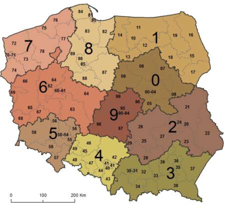 Geneza i struktura kodu pocztowego Kod PNA Pocztowy Numer Adresowy Kod pocztowy Okręgi i strefy kodowe w Polsce okręg kodowy strefa