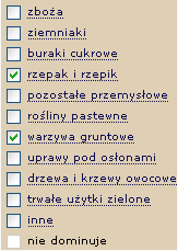 Uwaga! W przypadku pól przeznaczonych do wpisania powierzchni w arach wymagany jest zapis dwuznakowy (dla wielkości mniejszej niż 10 arów wymagany jest zapis z zerem wiodącym np.