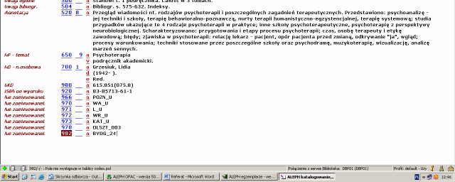Przykład wykorzystania adnotacji w przypadku ogólnego tytułu i braku odpowiednich haseł przedmiotowych.
